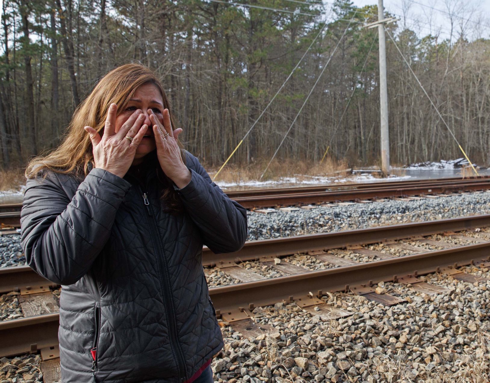 Dianne and Stephen Valiante walks train tracks where daughter past away